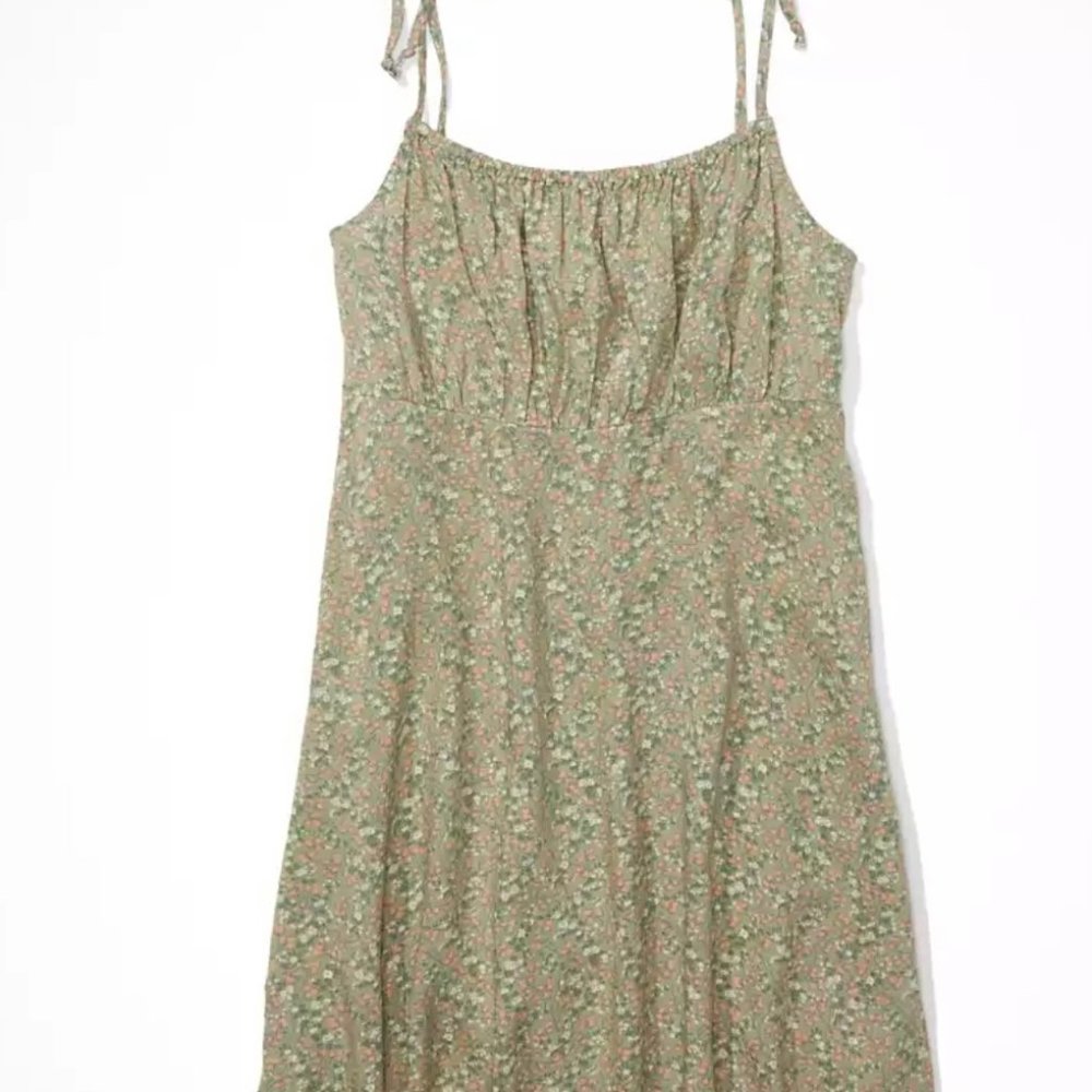 - AE Ruched Square Neck Mini Dress